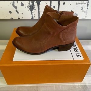 Lucky Brand Leather Booties in Toffee Women’s 9.5